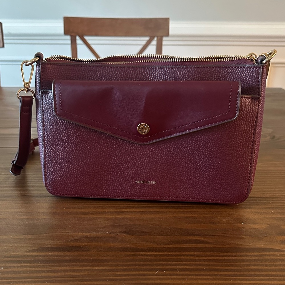 Anne Klein Wine Crossbody Bag